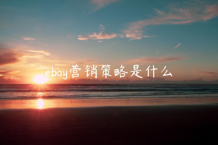 ebay營銷策略是什么